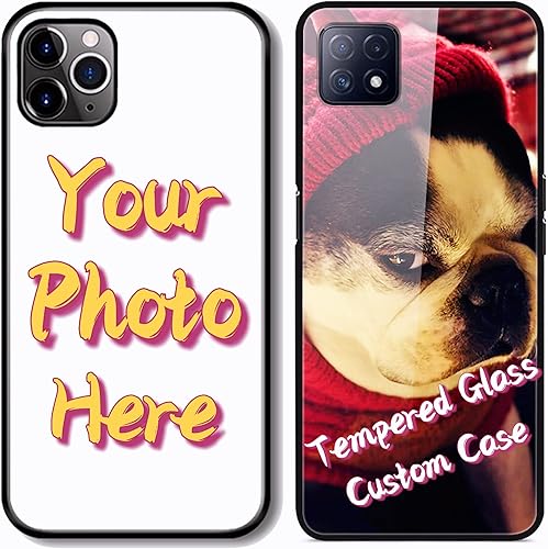 Miniatura 3 de Funda de vidrio templado con foto personalizada para OPPO R17 Find X2 X3 F17 F9 A72 Reno 8 7 6 Realme 8 Pro, personaliza la imagen 9H parte trasera