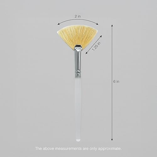 Miniatura 2 de Cepillo de abanico para máscara facial, aplicador de máscara facial de cerdas de jabalí naturales para tratamientos de cáscara ácida, máscaras (1