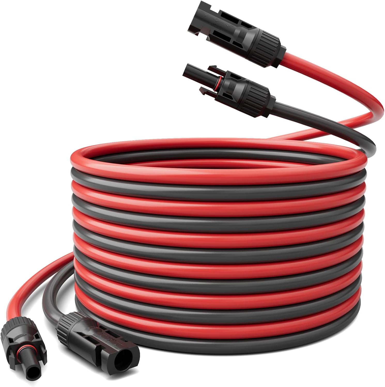 10AWG（6mm²） Solar Extension Cable with Sheath，Twin Wire 30 FT Solar Panel Extension Cable with IP67-Male/Female Solar connectors for Solar Panel, Automotive, RV, Boat, Outdoors (30FT)