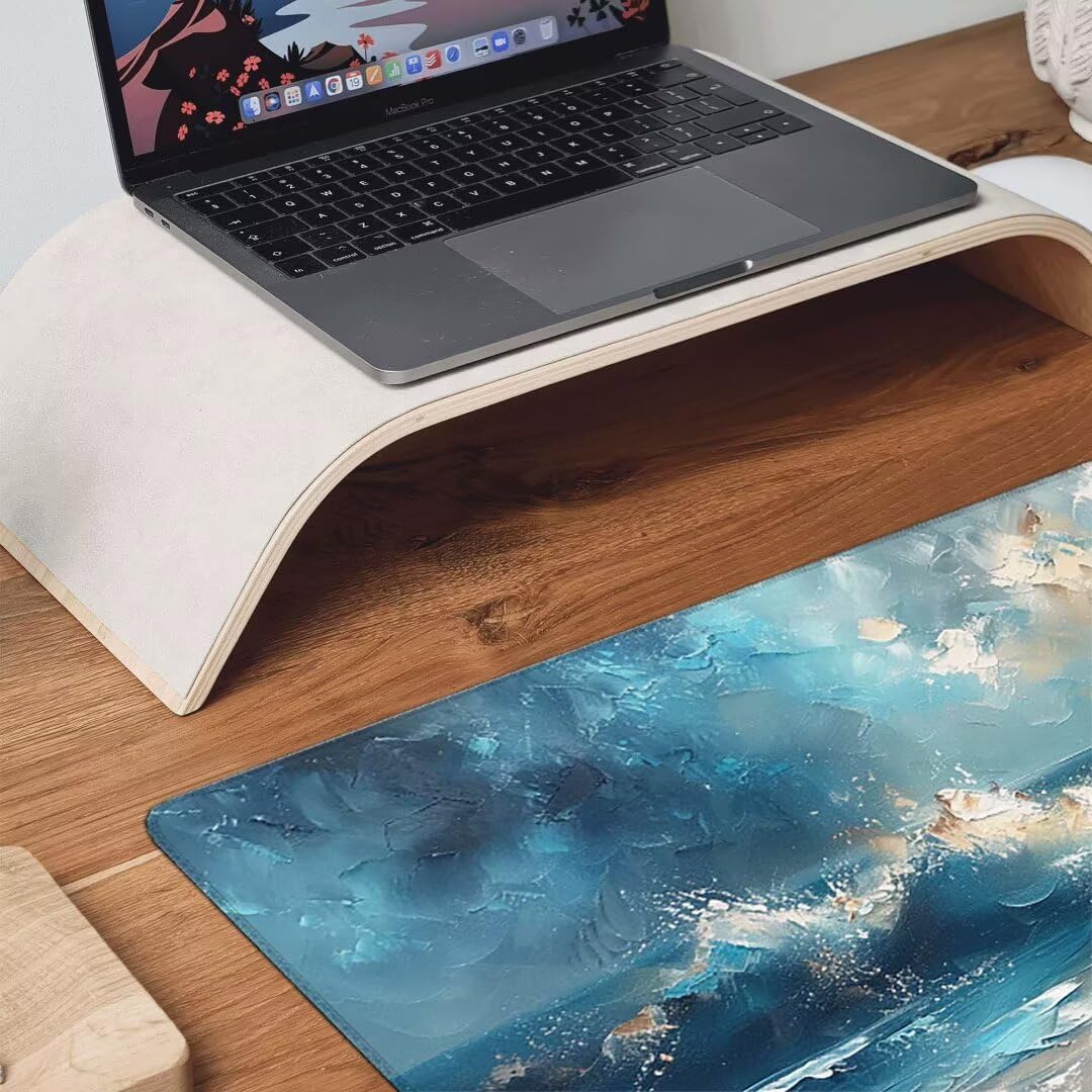 Podkładka pod mysz, podparcie nadgarstka, podkładka pod mysz z antypoślizgową gumową podstawą, ergonomiczna podkładka pod mysz do komputera, laptopa, domowego biura, kompatybilna z myszami laserowymi