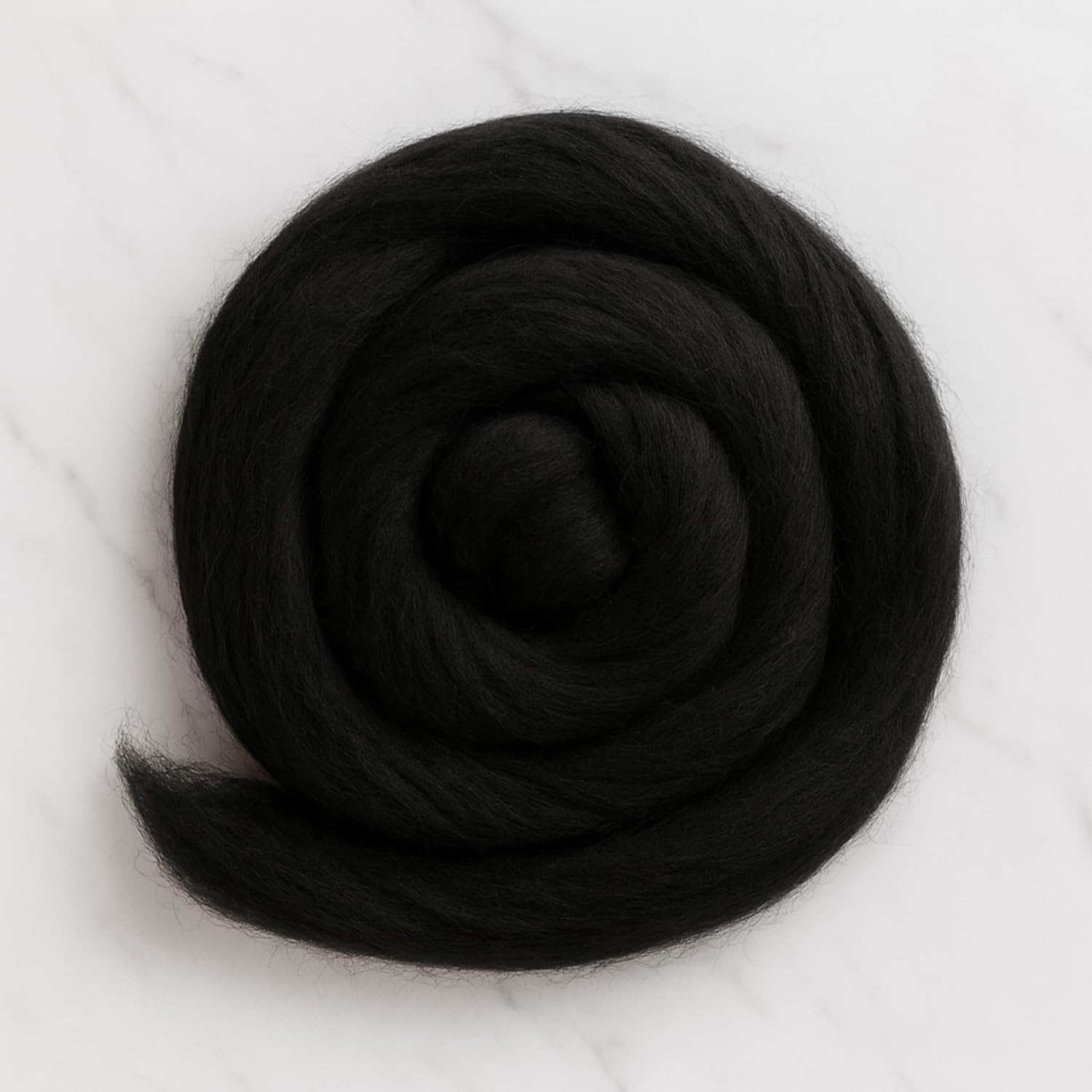 Merino Wool Carded Sliver (Black) | 19 Micron undyed roving Lofty Sliver for Effortless Hand Spinning, Wet and Needle Felting, Weaving and Tapestry | Soft for Next-to-Skin Projects (16, Ounces)