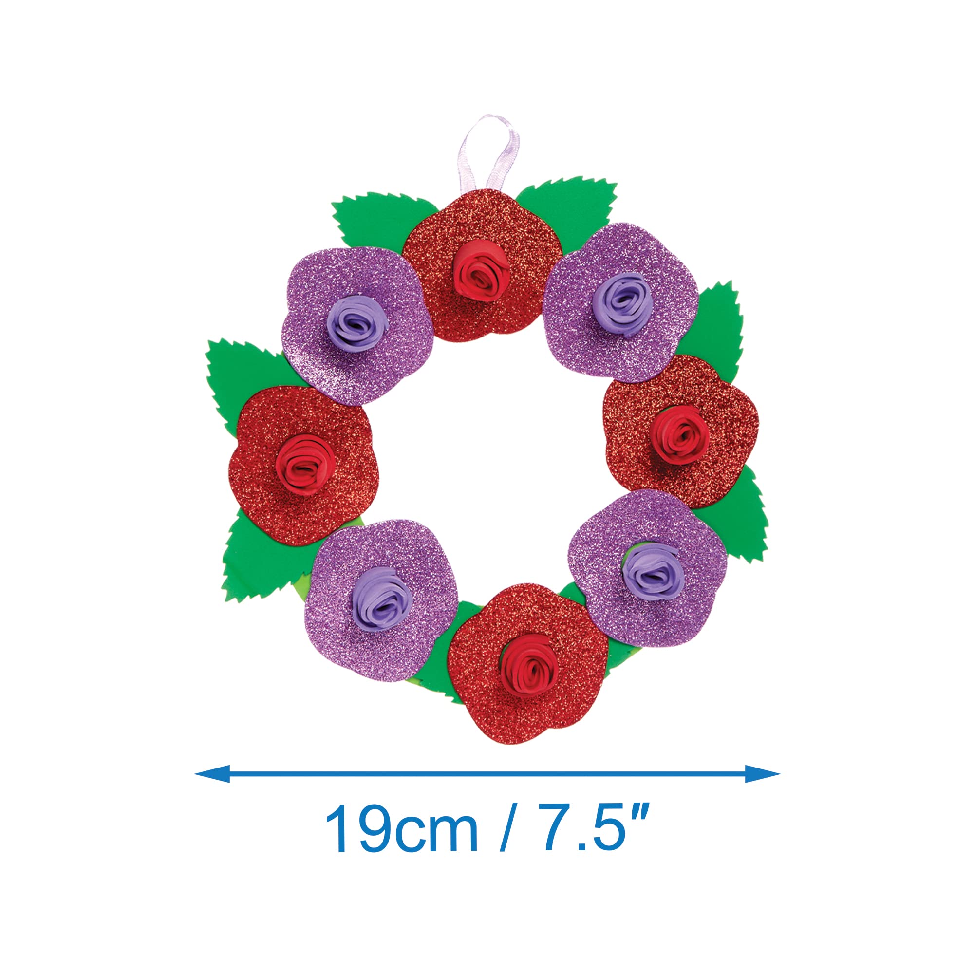 Baker Ross Rosenkranz-Bastelset – 3 Stück, Mit Glitzerblumen, Für Muttertag & Kinder