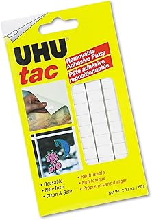 UHU 99683 Tac Adhesive Putty Removable/Reusable Nontoxic 2.12 oz 80 Pieces/Pack