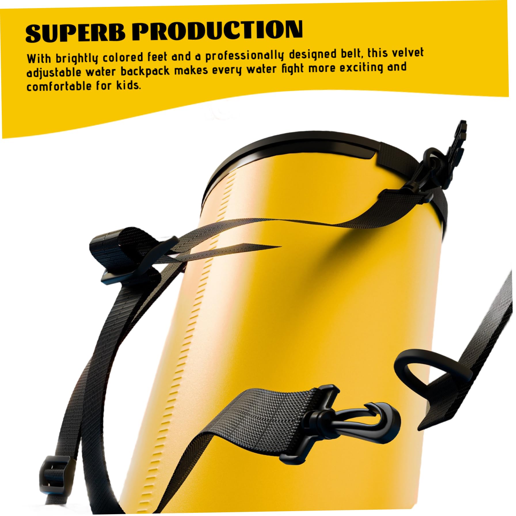 Pistola de Agua con Tanque Mochila 15L, Pulverización de Larga Distancia, PVC Amarillo para Exteriores