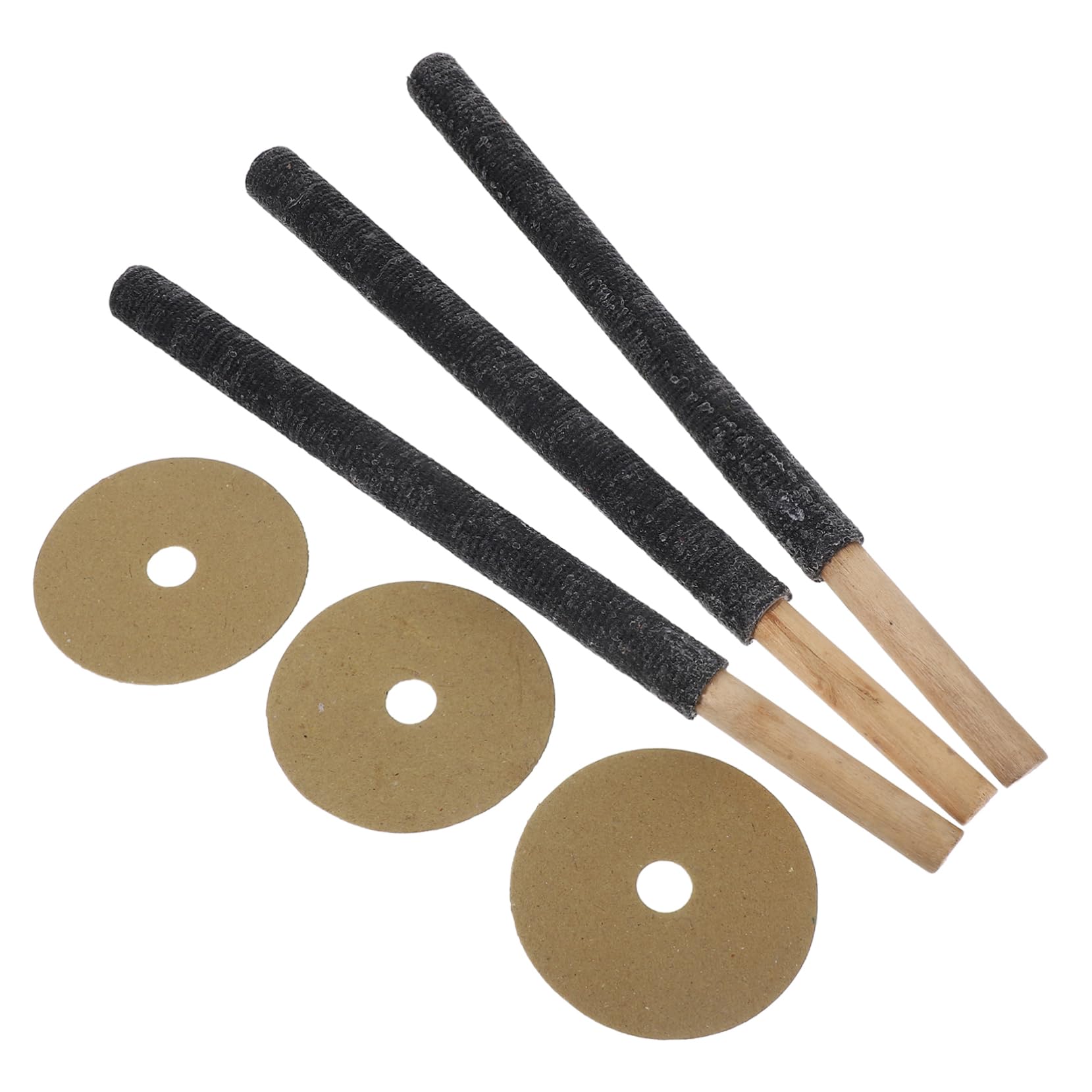 VICASKY 3Pcs Wooden for Outdoor Weddings and Events Handheld Torches for Garden Long Burn Convenient Portable Lighting for Backyard and Patio