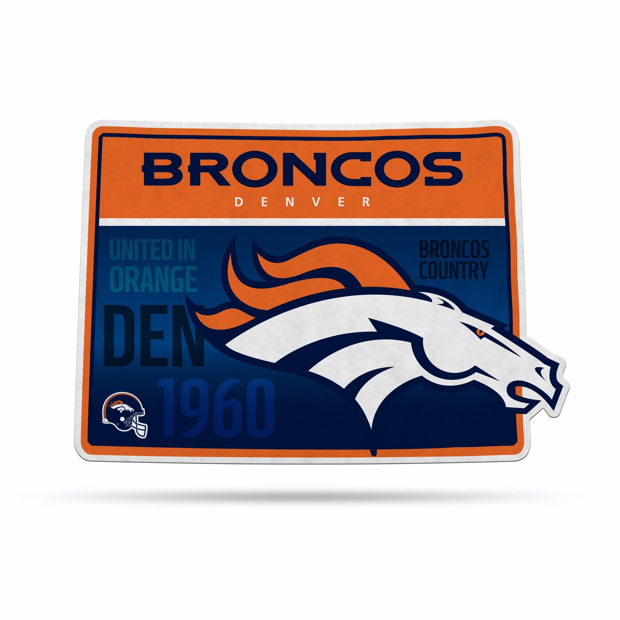 Rico Industries NFL Football State Shape Shape Cut Pennant - Home and Living Room Décor - Soft Felt EZ to Hang