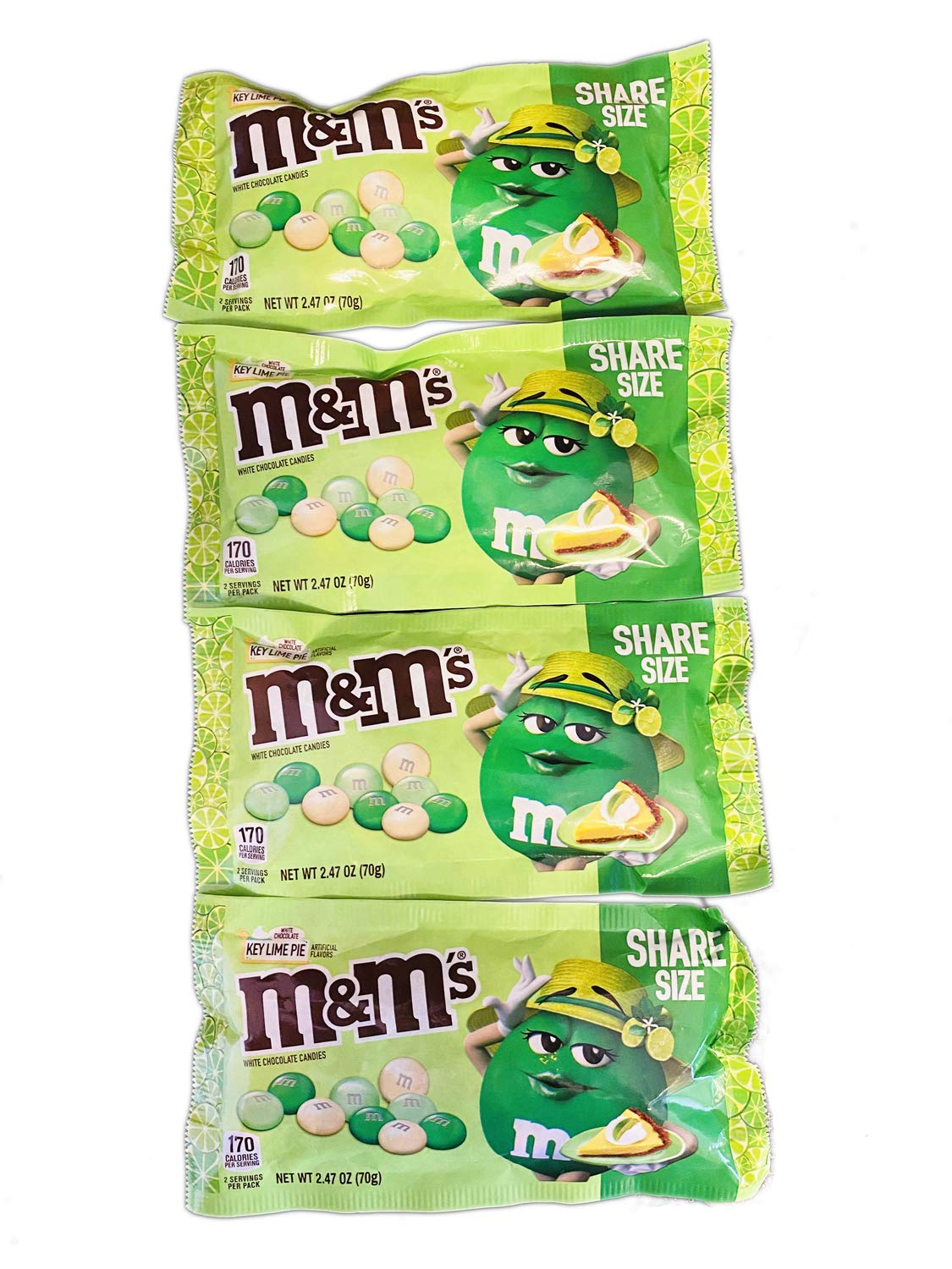 Buy M&M's Chocolate Candies 2.47 Oz Pack Of 4! Key Lime Pie Flavored White Chocolate Candy