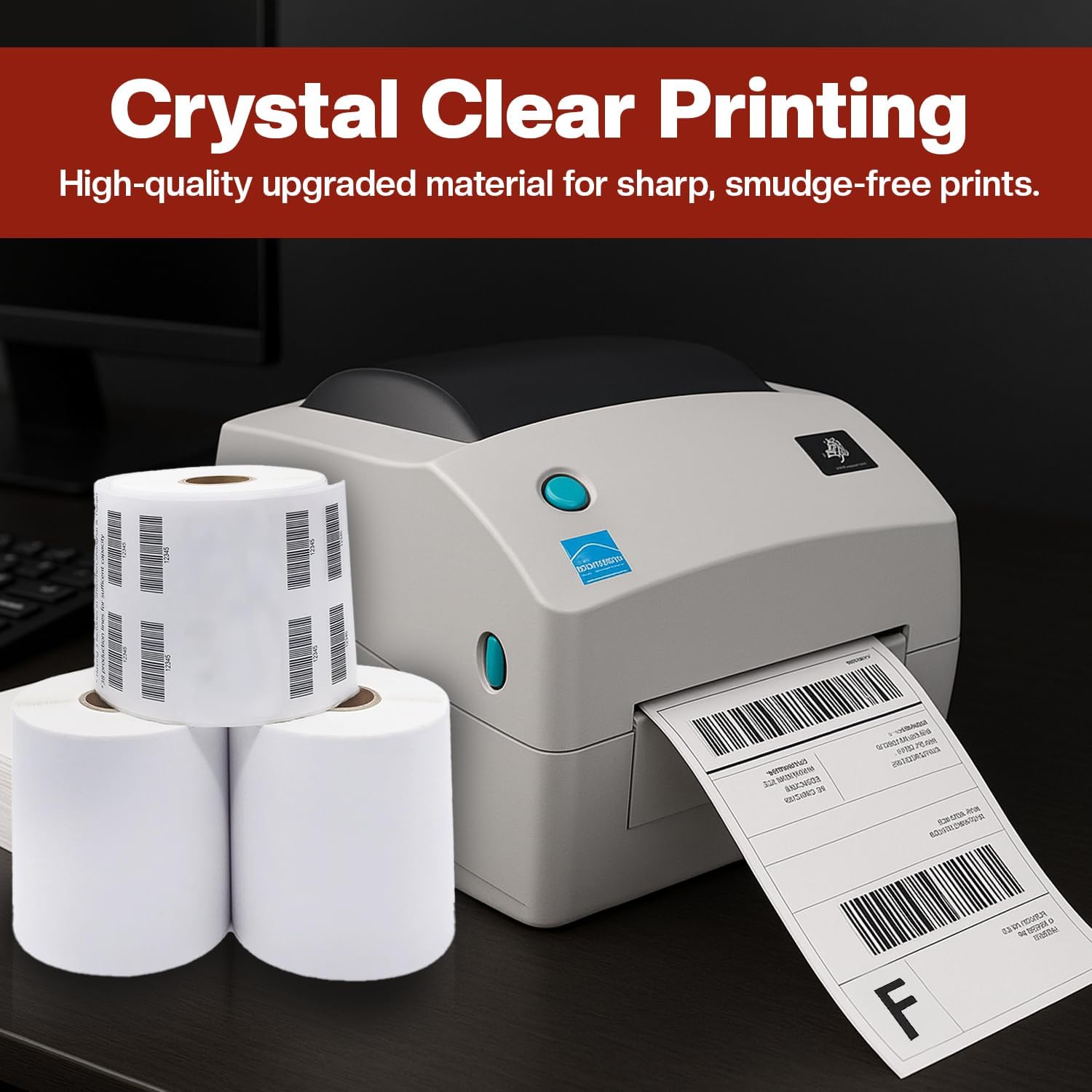 4"x6" Direct Thermal Shipping Labels, White Perforated & Strong Adhesive Direct Thermal Labels, Waterproof and Scratch-Resistant, Compatible with DYMO 4XL and Zebra, NOT Fit 5XL(10 Rolls, 2200 Labels)