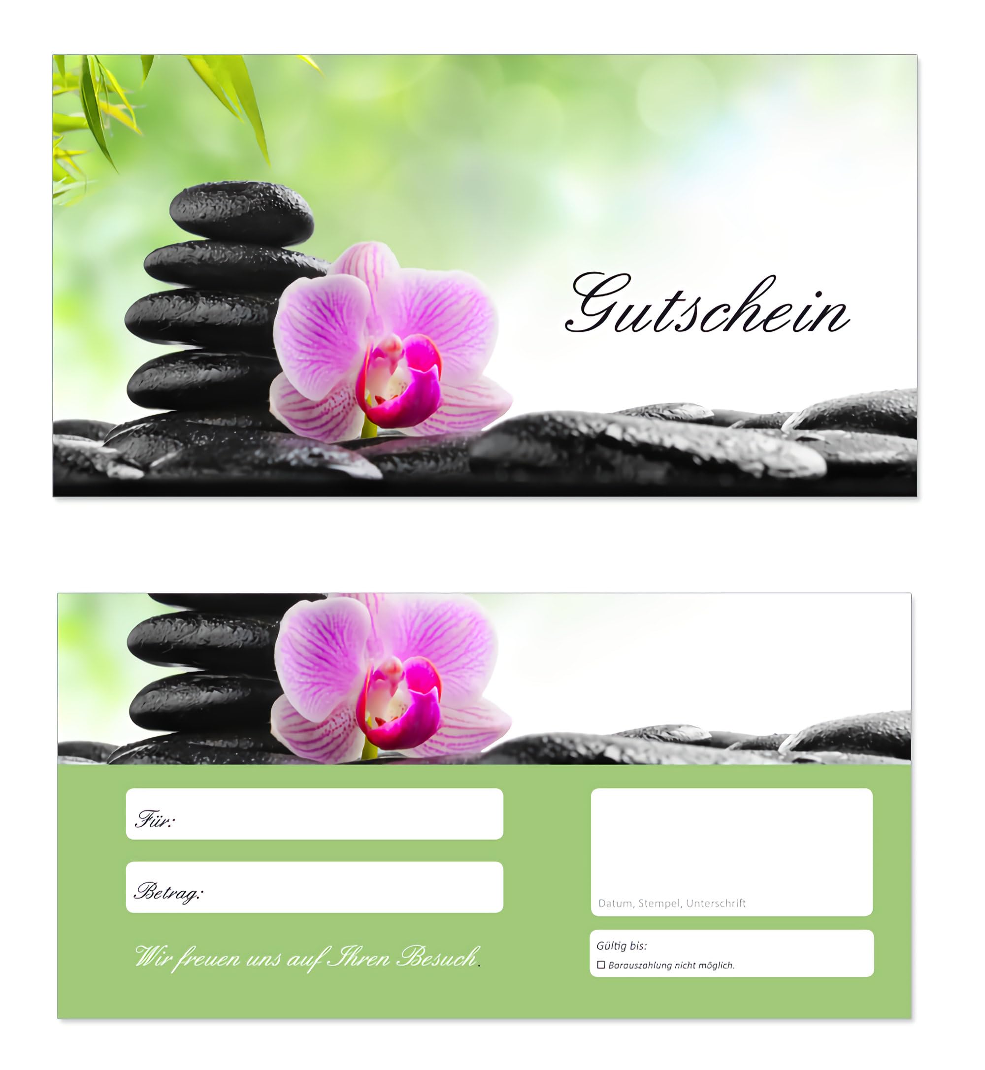 Geschenkgutscheine (Wellness-604) - Gutscheinkarten Gutscheine für Bereiche Wellness, Erholung, Entspannung oder Kosmetik und Reisen (200)
