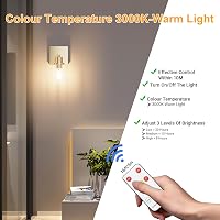 Klighten 6000 mAh Vezeték Nélküli Fali Lámpa Távirányítóval - 2 db Tölthető Arany Falikar Üveg Burával, 3000K Meleg Fehér LED, 500lm, Nappal 6