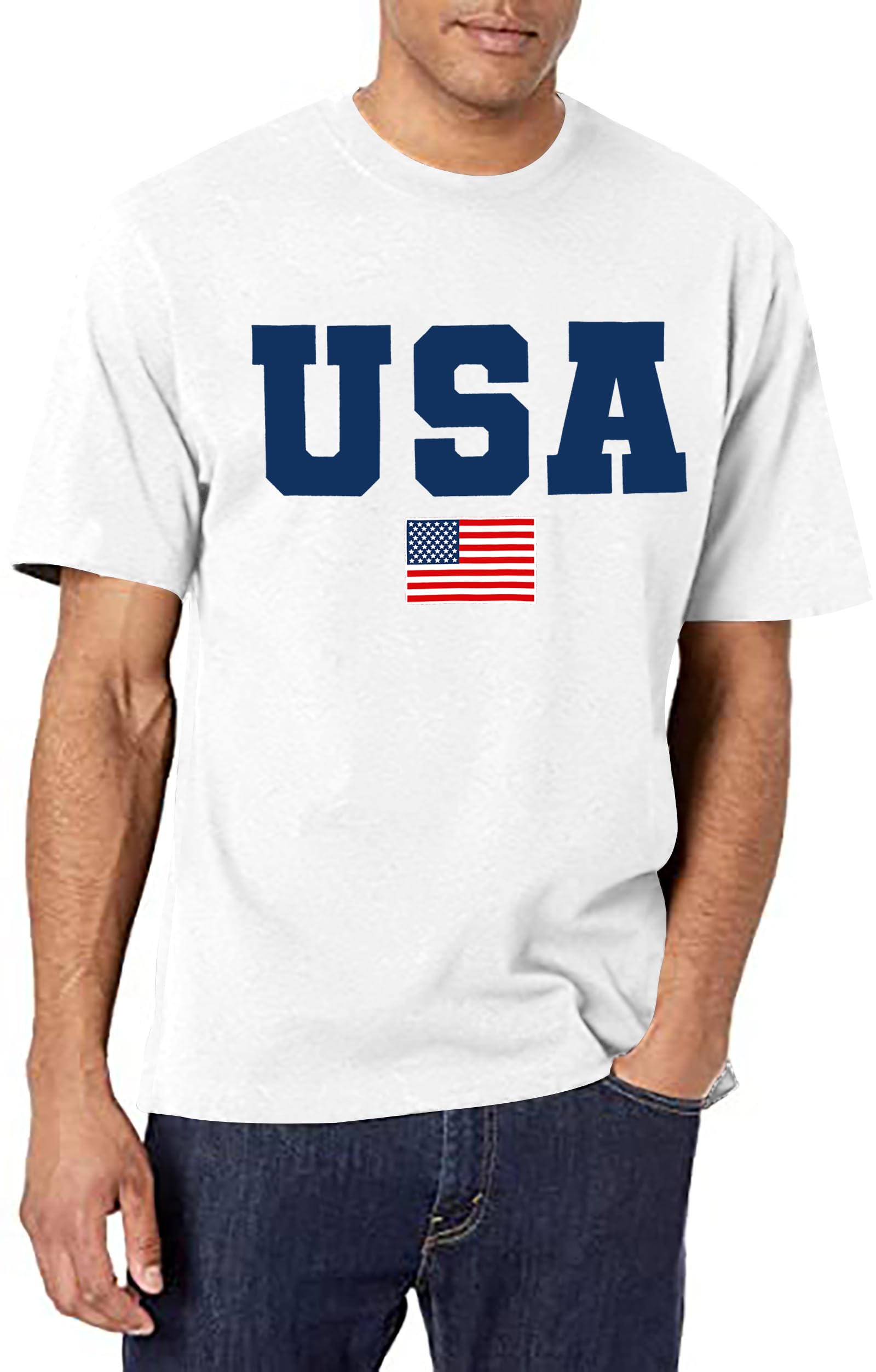 American Flag Shirts Men: USA T Shirt 4th of July Shirt Patriotic Tops Casual Short Sleeve T-Shirts