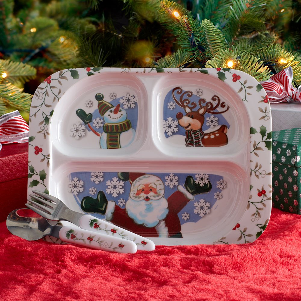 Amazon.com: Pfaltzgraff Winterberry 3 Piece Jolly Santa Children's
