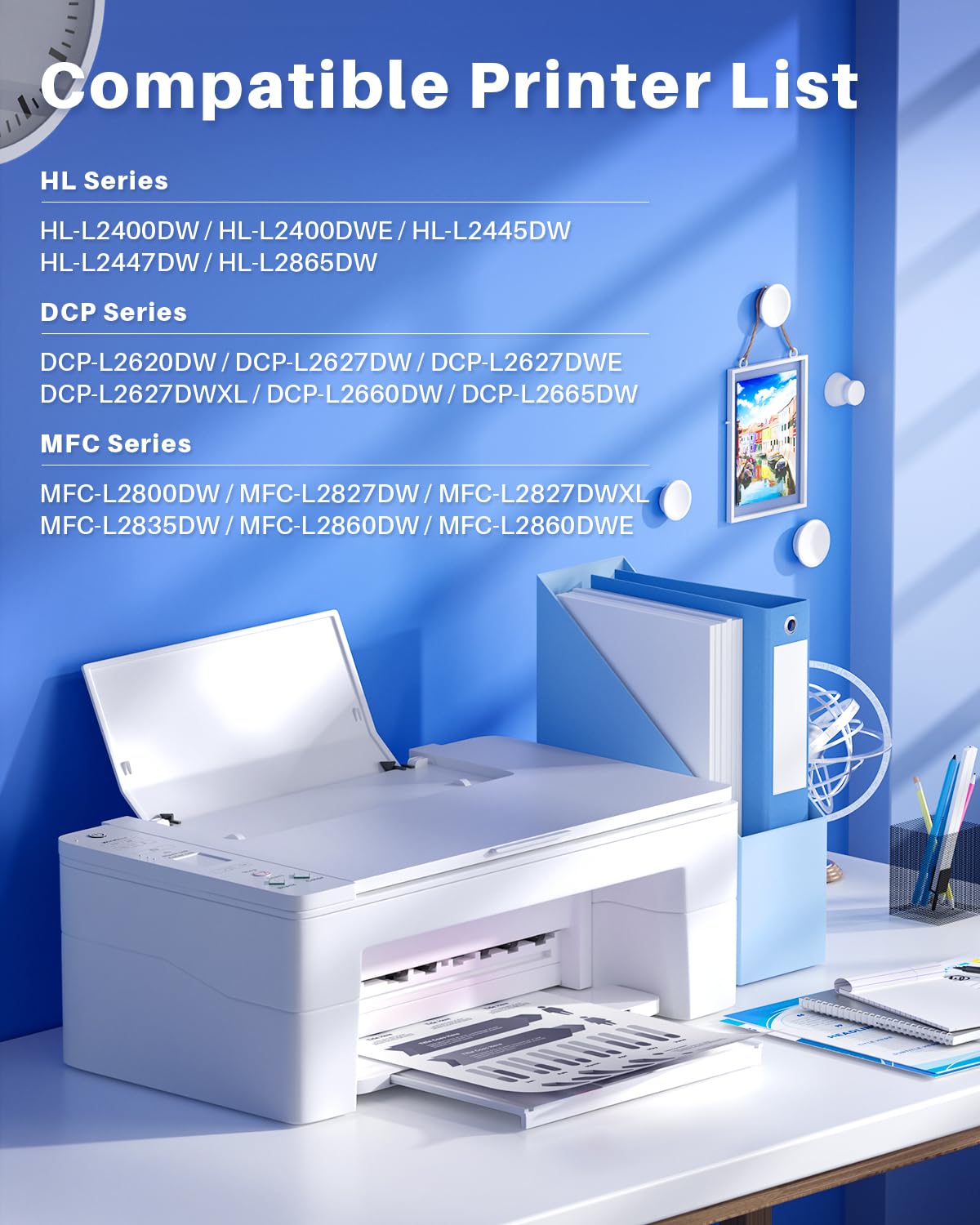 TN2510 Tóner + DR2510 Tambor Compatible para Brother TN-2510 TN2510XL Toner DR-2510 Tambor para Brother MFC-L2835DW MFC-L2827DW MFC-L2800DW DCP-L2660DW DCP-L2620DW DCP-L2627DW MFC-L2627DW MFC-L2800DW