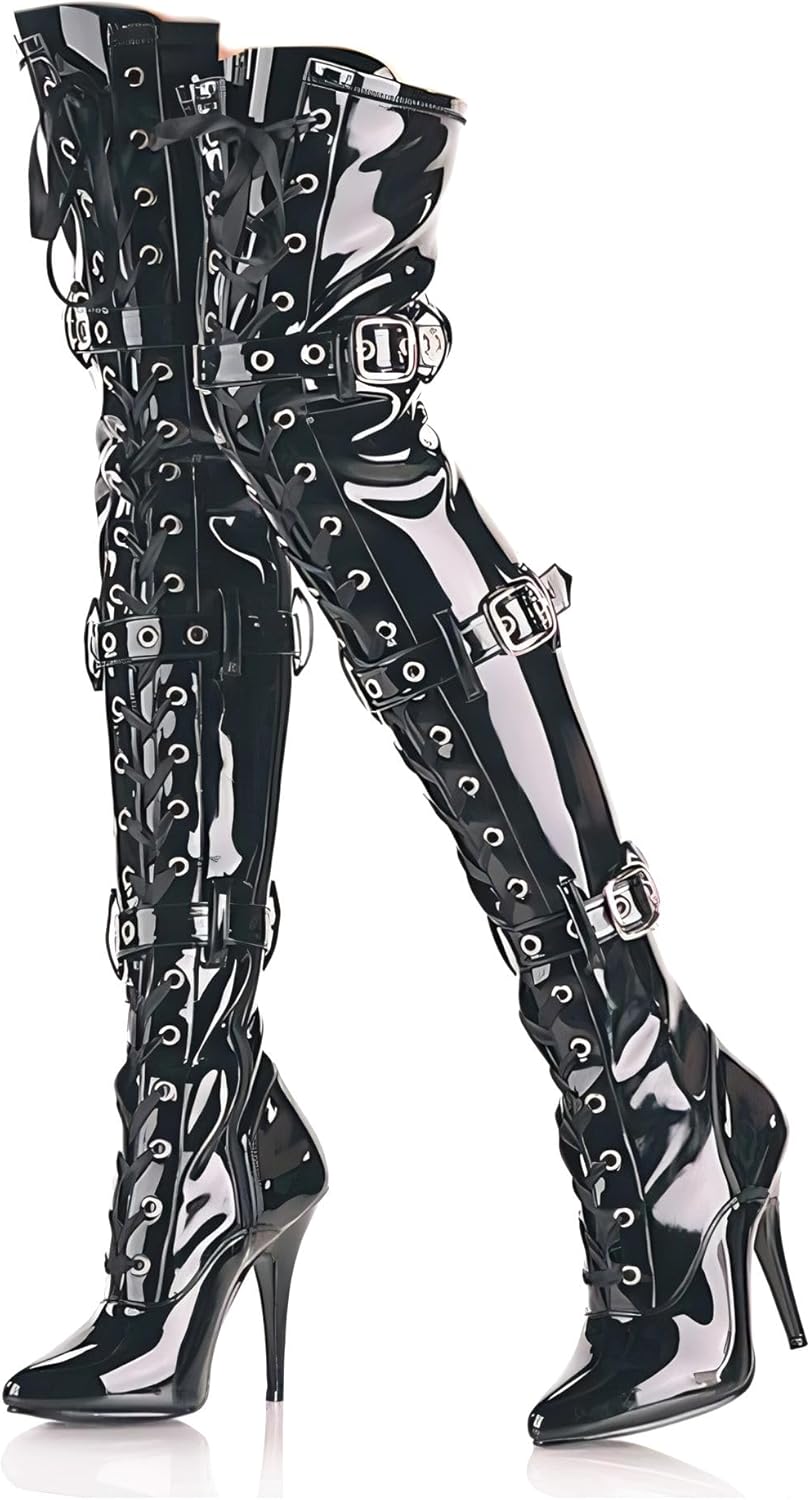 Stripper Knee Boots With Heels