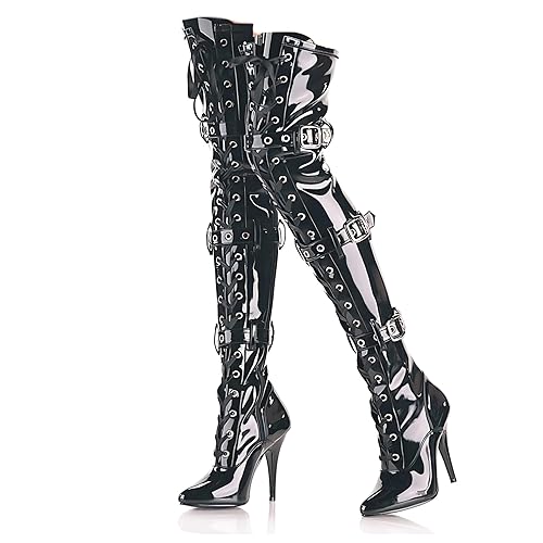 Pradize Bottes Cuissardes à Talons - Noir - 39 EU Étroit