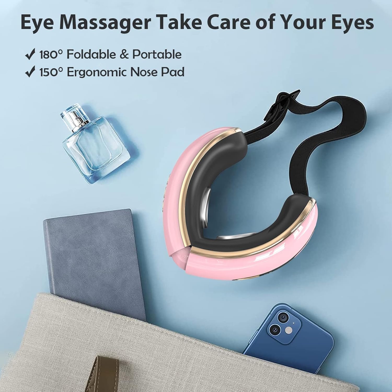 Eye Massager with Heat and Coolling for Migraines, Dry Eyes, Eye Strains, Eye Massager Mask Heat Cold Tech Bluetooth Music for Sleeping Birthday Gifts for Women Men - Image 7