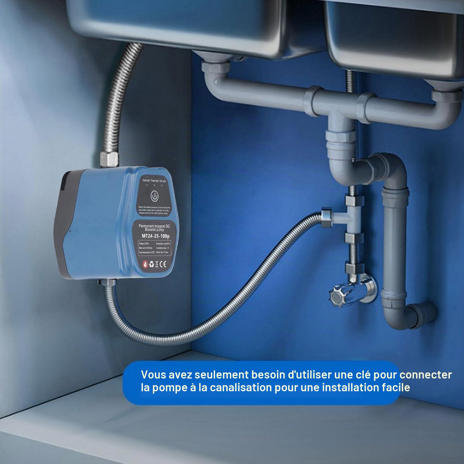 Pompe d'augmentation de pression d'eau Pompe automatique intelligente protection contre manque d'eau for systèmes domestiques