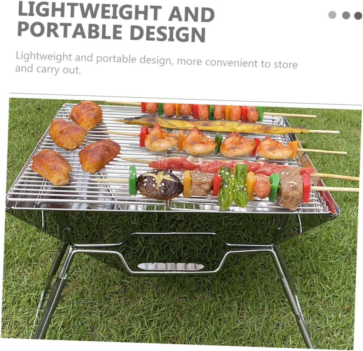 Portable Wear-resistant Folding Barbecue Grill Rack, Professional Outdoor Camping Grill for Hiking and Tailgating with Convenient Foldable Design