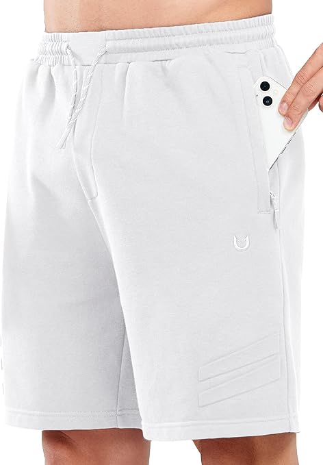 NORTHYARD Men's Athletic Running Shorts Cotton Casual Shorts with Zipper Pockets 7" Workout Gym Sweat Shorts