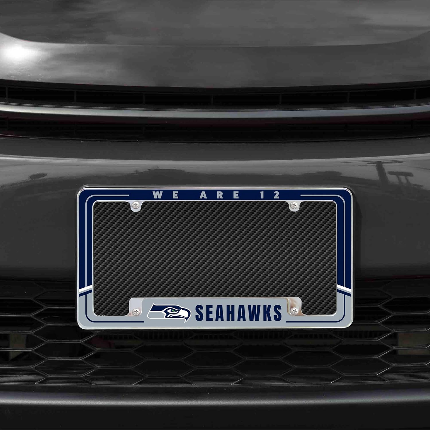 Rico Industries NFL Football Two-Tone 12" x 6" Chrome All Over Automotive License Plate Frame for Car/Truck/SUV