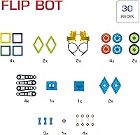 Vista 4 de GeoSmart Flip Bot - Construye vehículos geomagnéticos controlados a distancia con este juego de construcción magnético centrado en STEM con motores