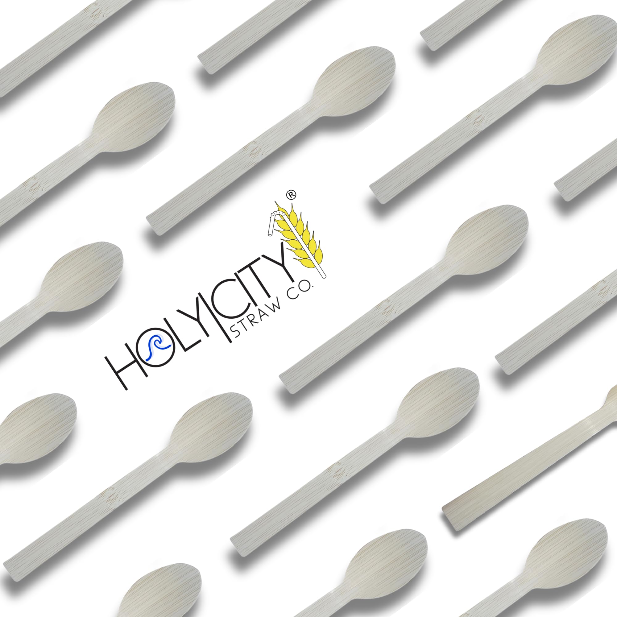 Holy City Straw Co. Bamboo Spoons | 4,000ct. | 6.7” | Biodegradable Utensils | Compostable & Plastic-Free | Great for the Foodservice & Hospitality Industry, To-Go Meals or Events