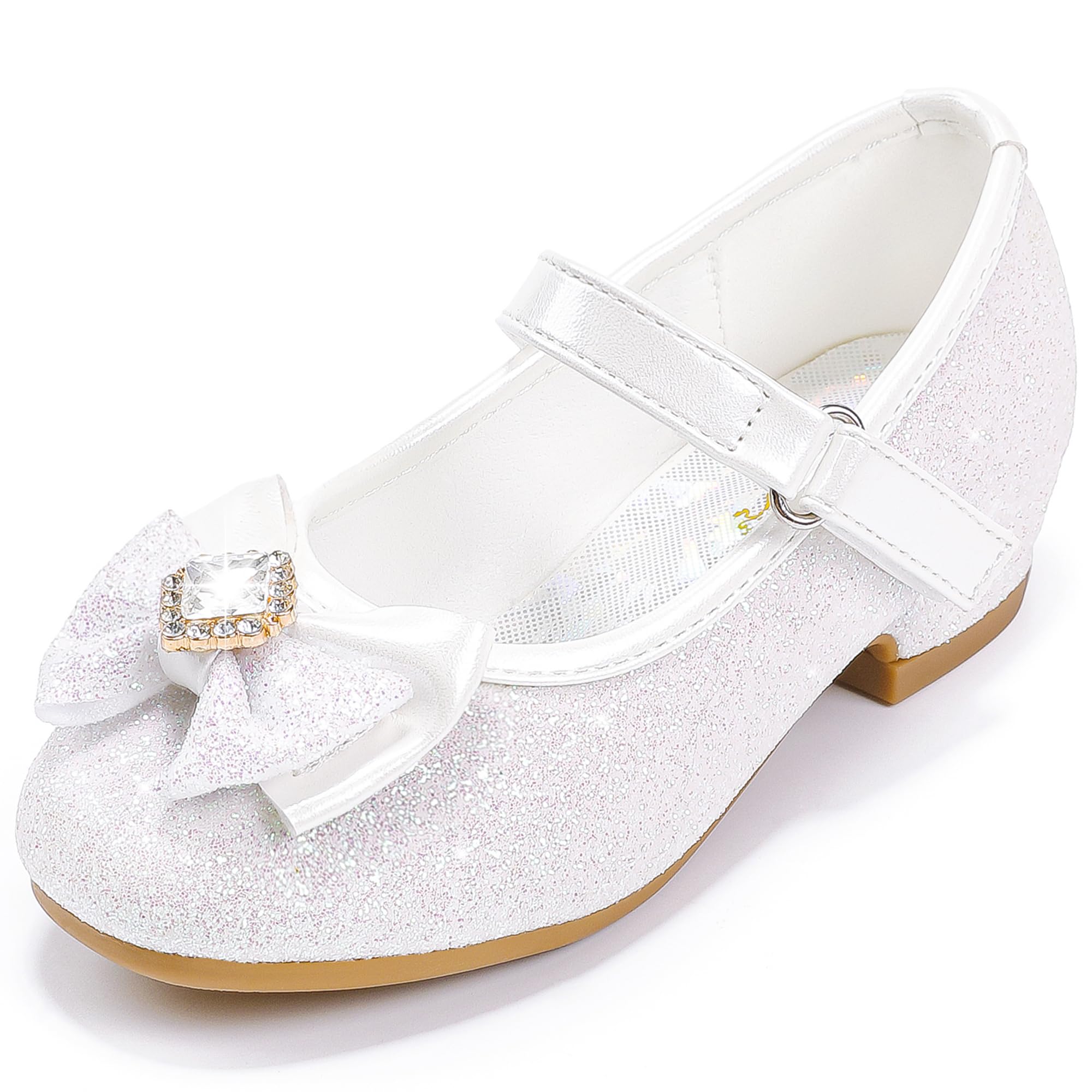 Furdeour Sparkly Girls Dress Shoes Princess Mary Jane Toddler to Big Kids