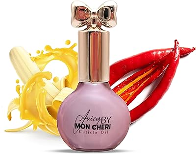 Juicy By Mon Cheri Cuticle Oil - Nail Treatment Serum for Strengthening, Moisturizing, and Promoting Healthy Nail Growth (Red Hot Banana)
