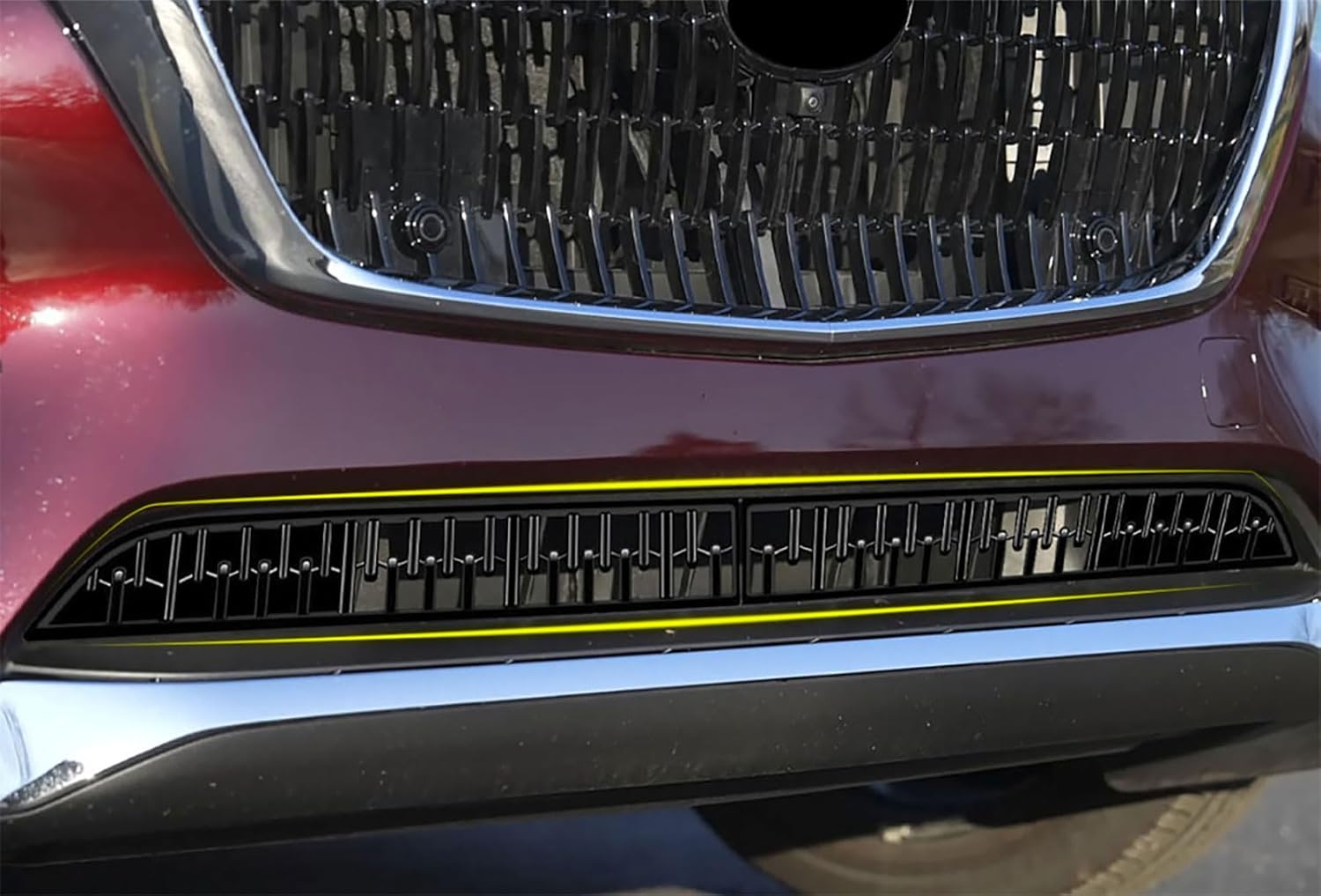Front Lower Grille Trim Compatible with Mazda CX-90 2024-2026, ABS Decorative Cover, 2PCS, Glossy Black