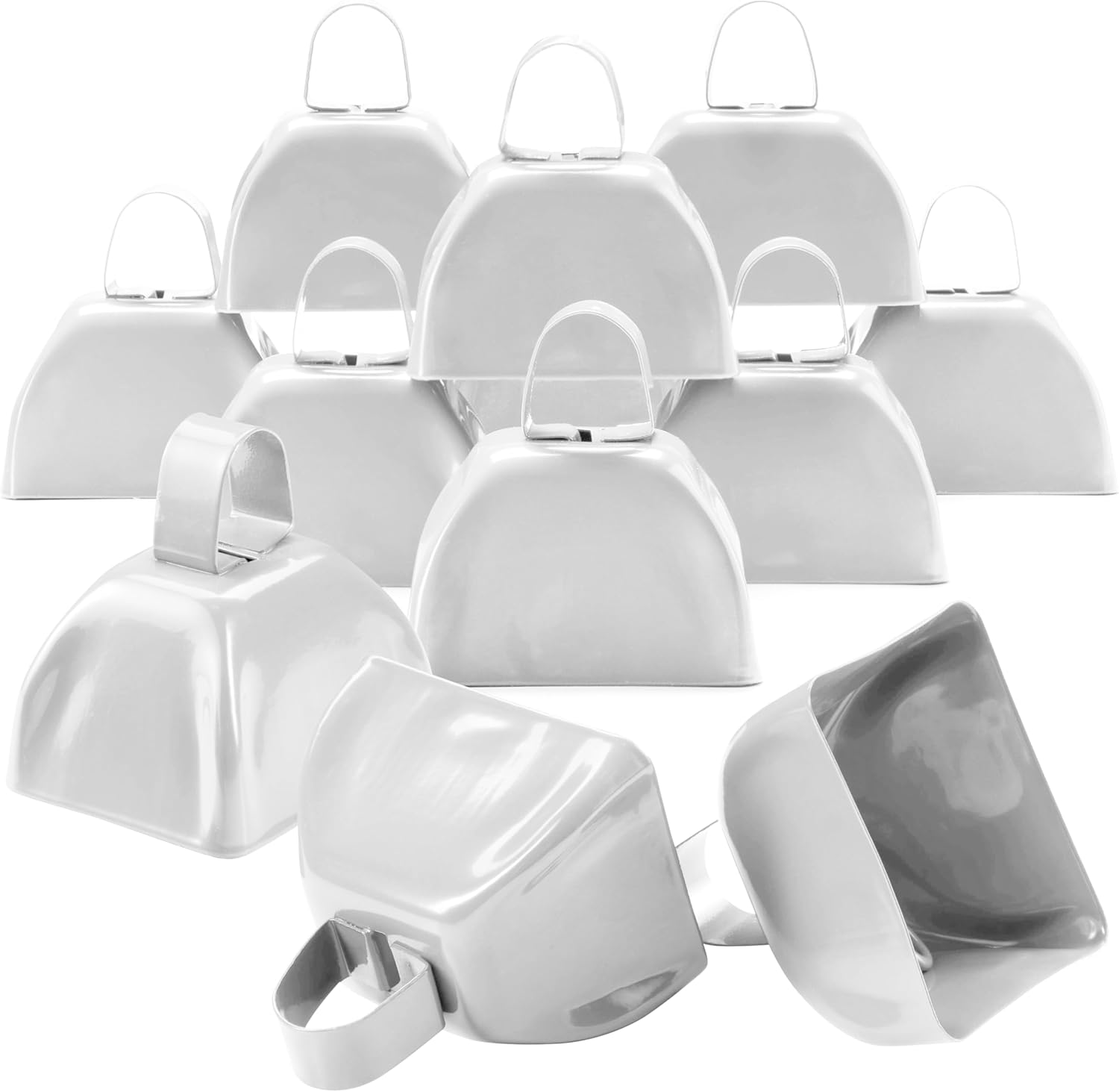 Metal Cowbells White 3 Inch Cow Bells Noise Makers, Loud