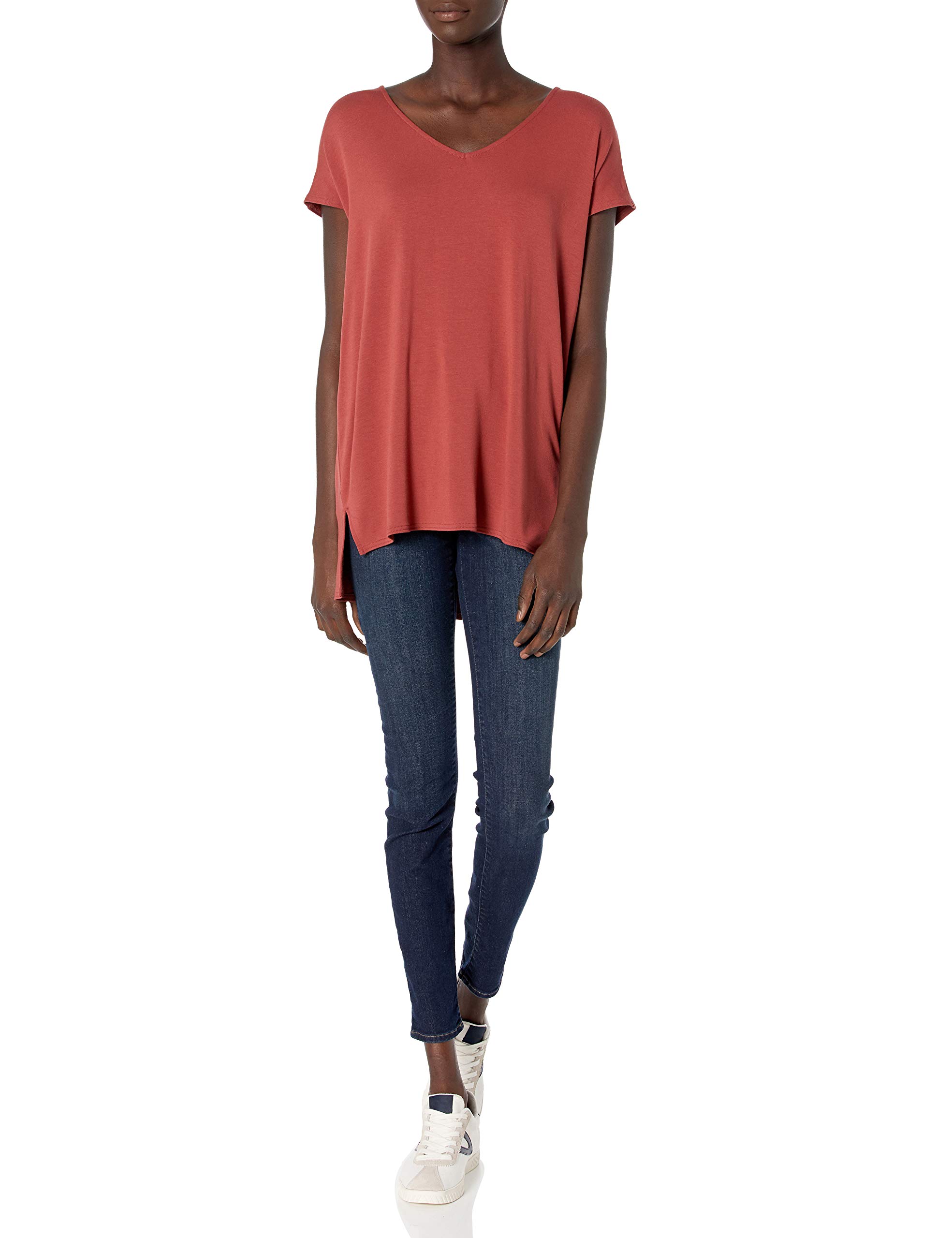 Essentials Women's Terry Midi Dress - Sleeveless V-Neck Relaxed Fit, Super Soft Rayon, Side Slits - View #8