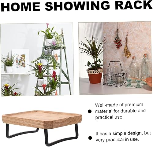 Miniatura 4 de NUOBESTY Estante pulido del ornamento de madera de la decoración del soporte de exhibición con gradas para la sala