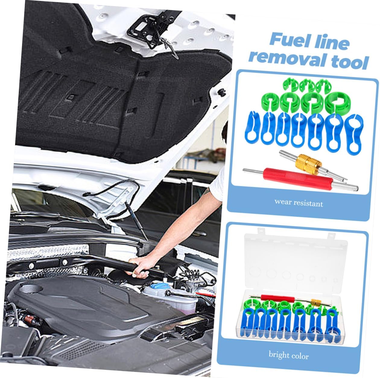 SOLUSTRE 2sets Line Disconnect Tool Set Automotive Quick Disconnect Kit for Efficient Car Air Conditioning and Line Maintenance Storage Box