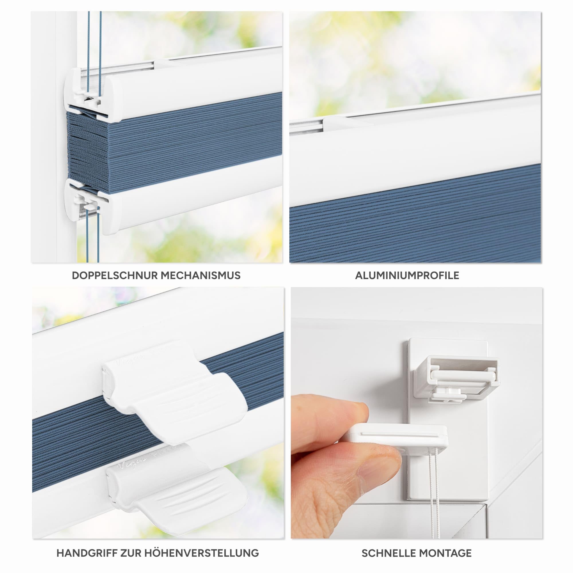 Tenda Plissettata Nero Autoadesiva - 30x180 Cm, Senza Foratura, Per Finestre - Foto 2