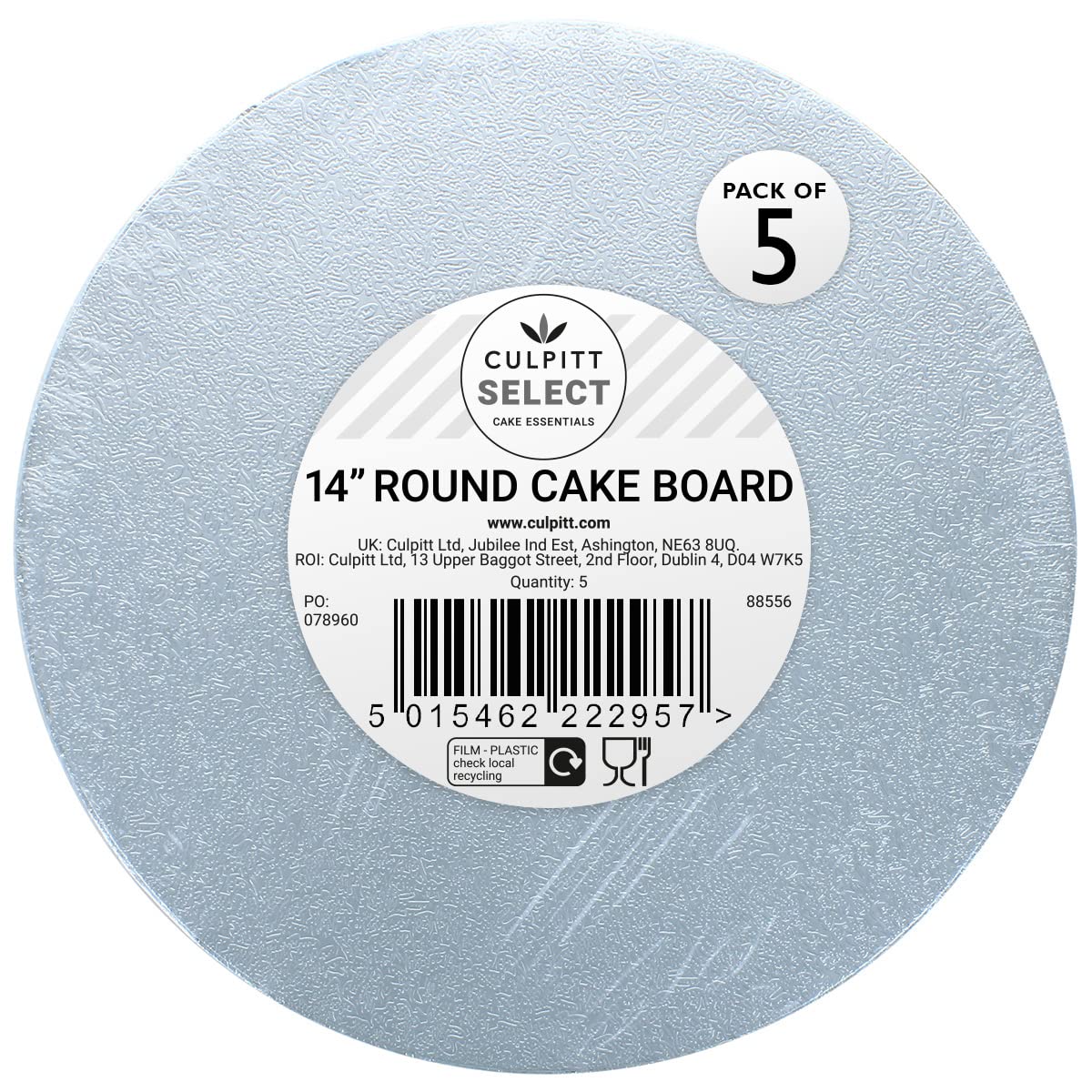 Culpitt Select 14" (35.5cm) Round Cake Boards - 5 Pack