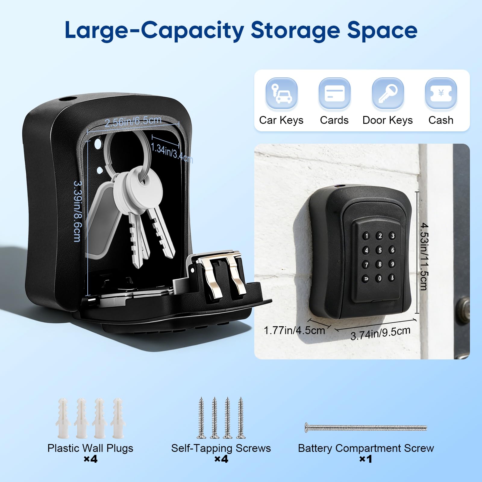 Smart Cassetta Sicurezza Chiavi,Key Box Per Chiavi Bluetooth Con Codice Numerico,App Ttlock E Codice Pin,Impermeabile Ip66, Cassaforte Per Chiavi Elettroniche Per Casa,Ufficio,Affitto Immobiliare