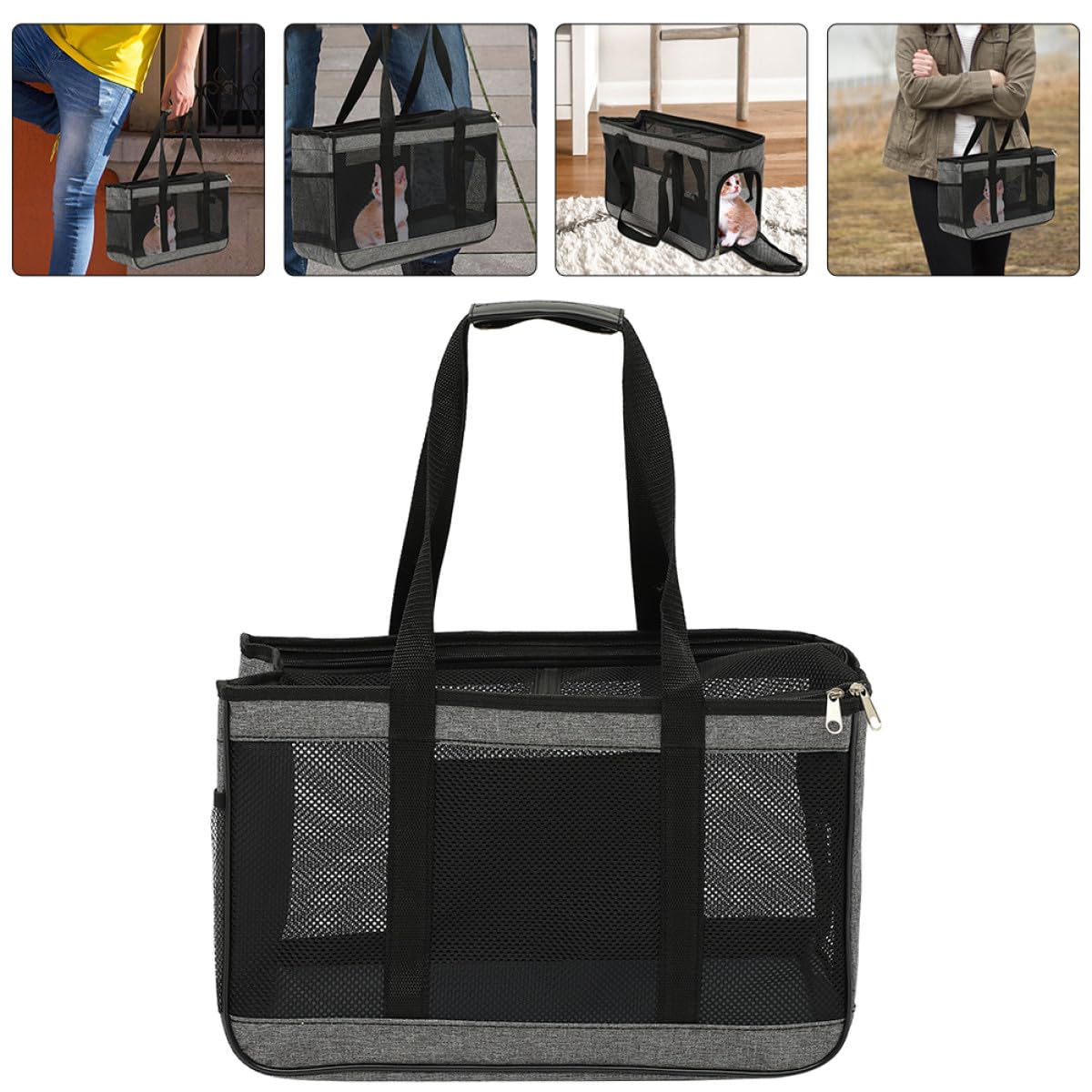 Levemolo Trasportino Portatile per Gatti e Animali Domestici Oxford e Rete Traspirante Leggero per Viaggi Estivi Comodo e Pieghevole