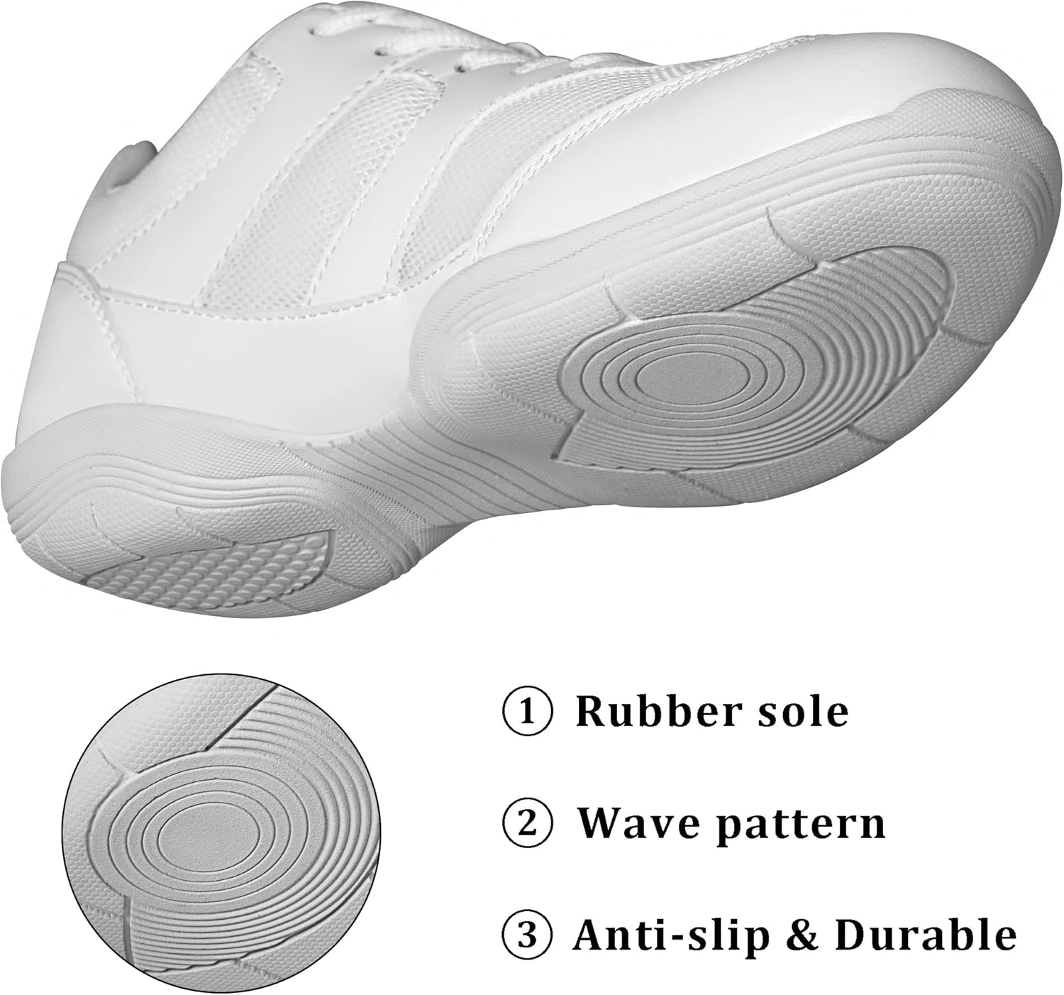 Dynadans Cheer Shoes Women White Cheerleading Athletic Dance Shoes