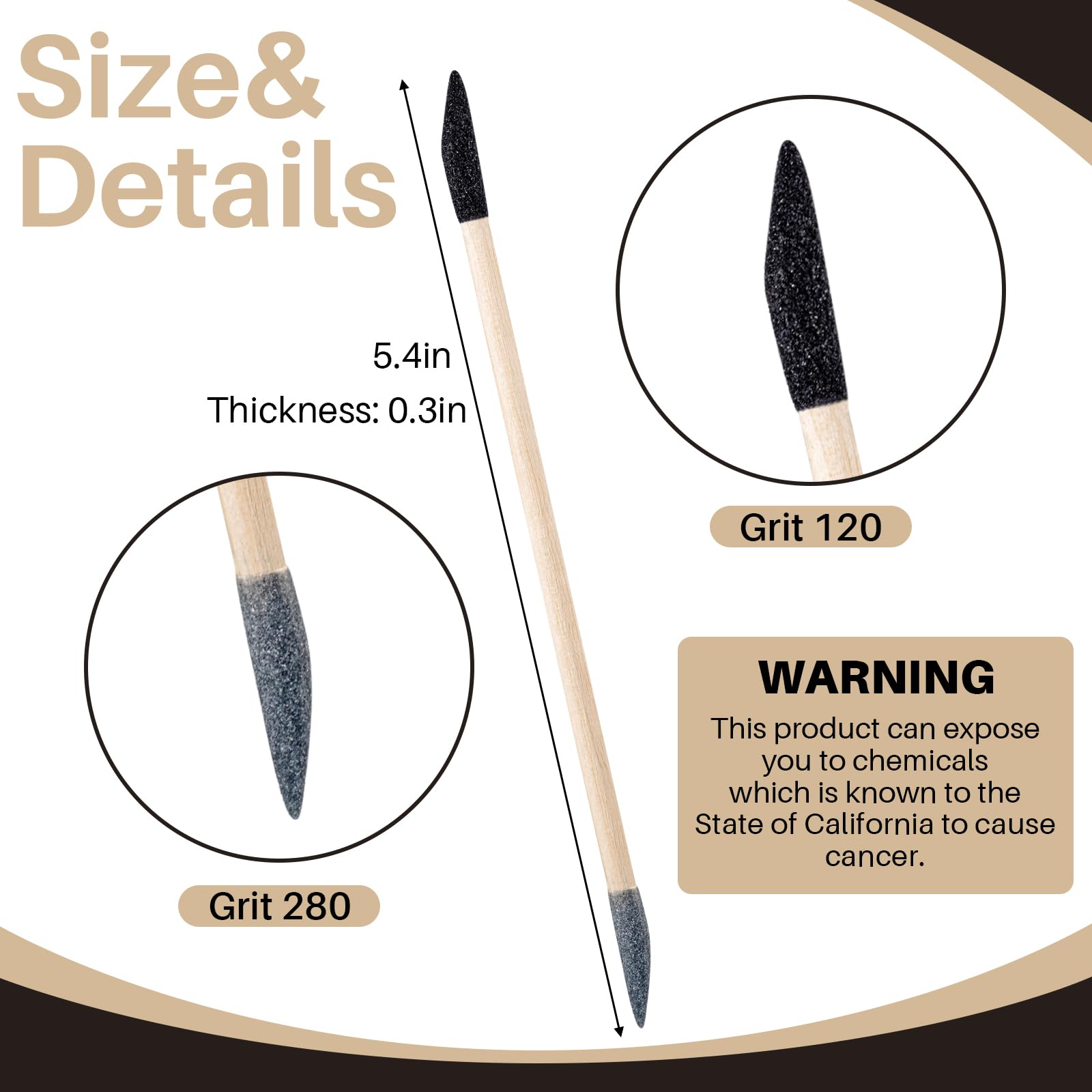 Sanding Sticks - 150 Pcs 120/280 Grit -2