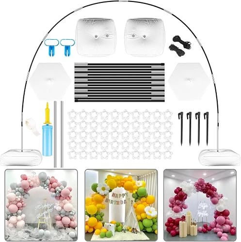 Balloon Arch Kit, 3M/10Ft Wide Adjustable Balloon Arch with Filling Water Base Stand for Indoor and Outdoor, Wedding, Birthday Party, Includes Hand Pump, Fixing Device, and Balloon Clips