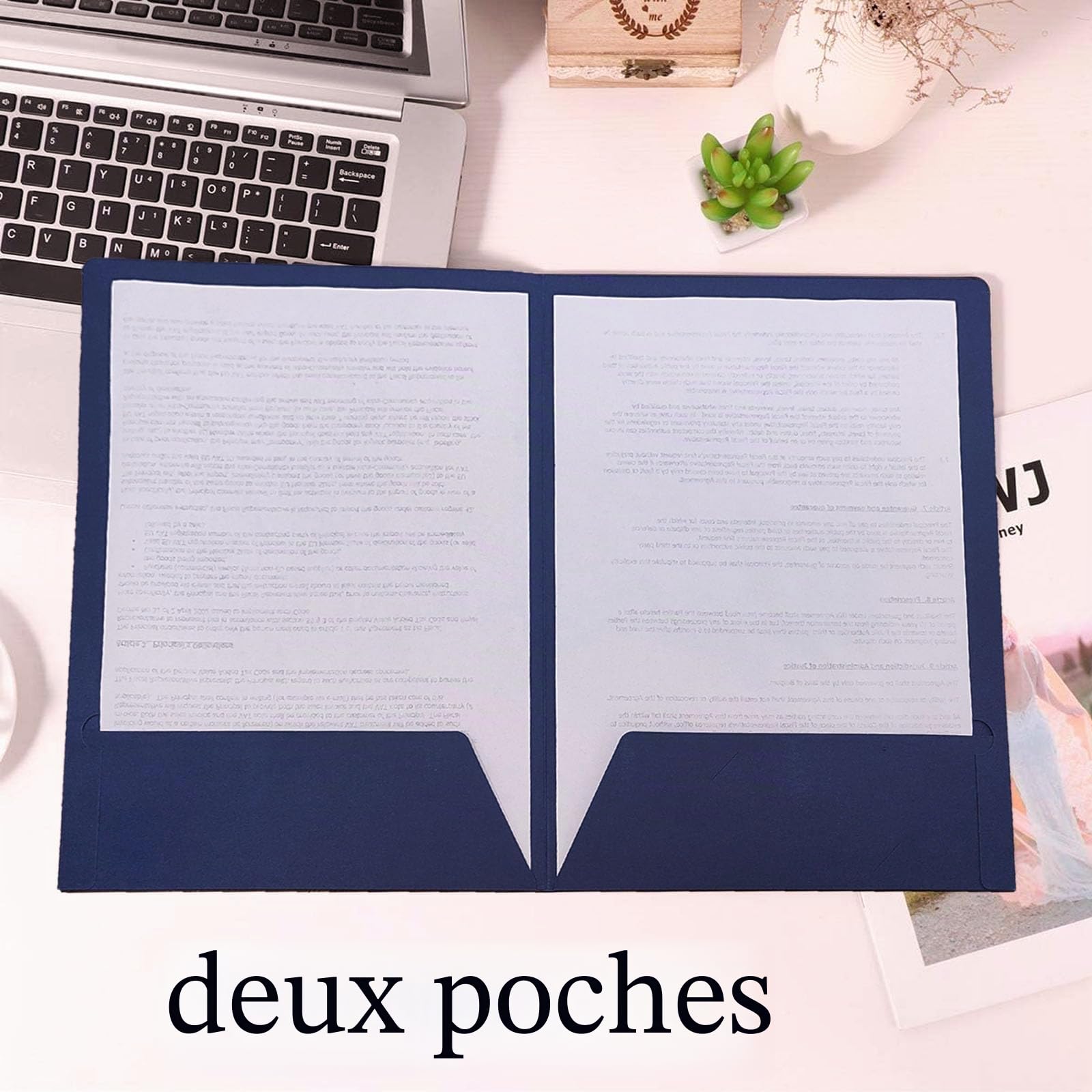 Lot de 10 Facile d'accès Chemise Cartonnée avec Rabat à Deux Pochettes A4 Papier Kraft Dossier de Rangement Dossier de Candidature Porte Document Organisateur pour Société Bureau Maison Scolaire