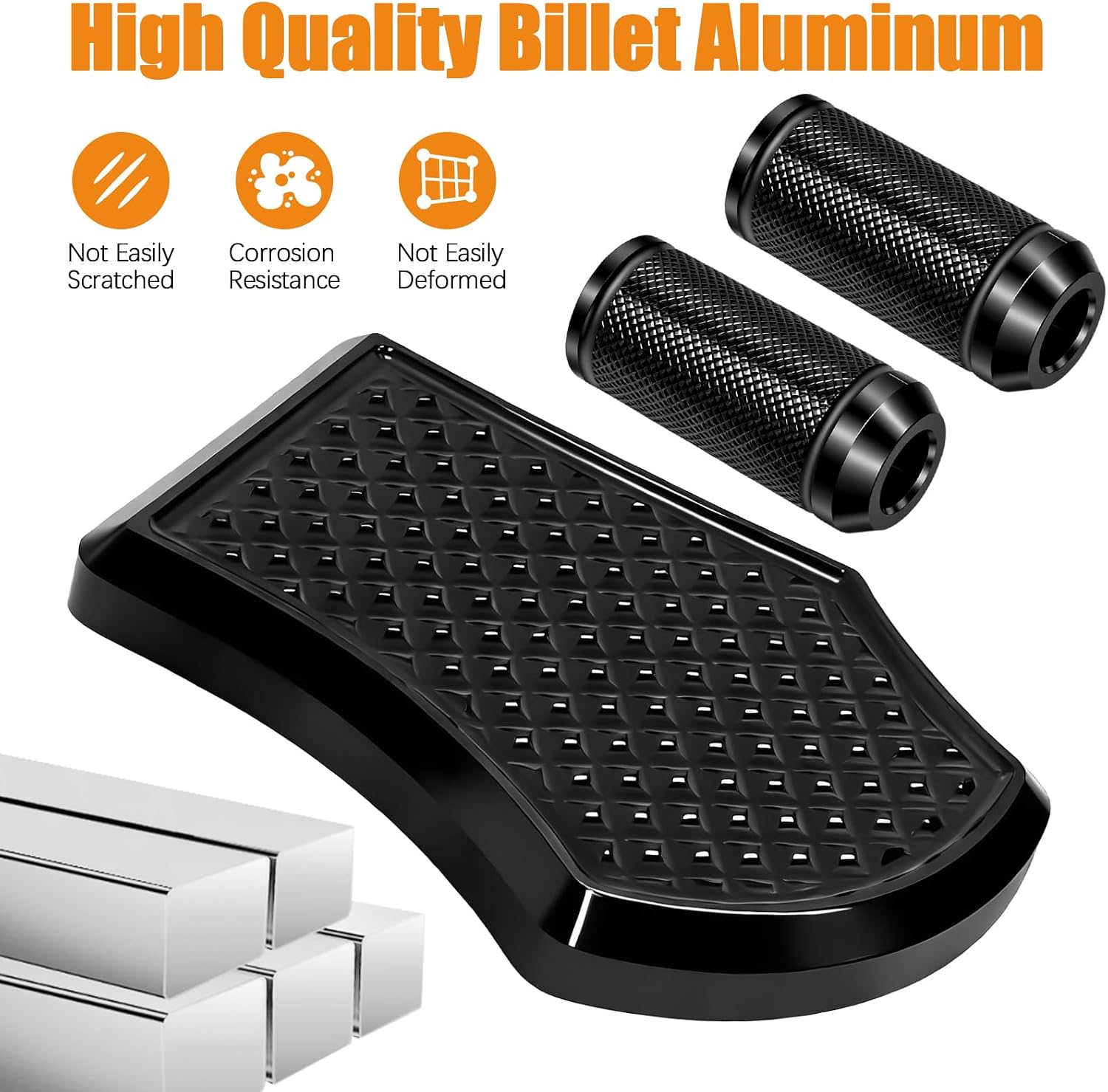 Brake Pedal Foot Pegs Pad Cover with 2 PCS Shifter Pegs for Harley Davidson Softail Heritage Springer Fat Boy Deluxe FLSTN Road King FLHR Road Glide FLTR