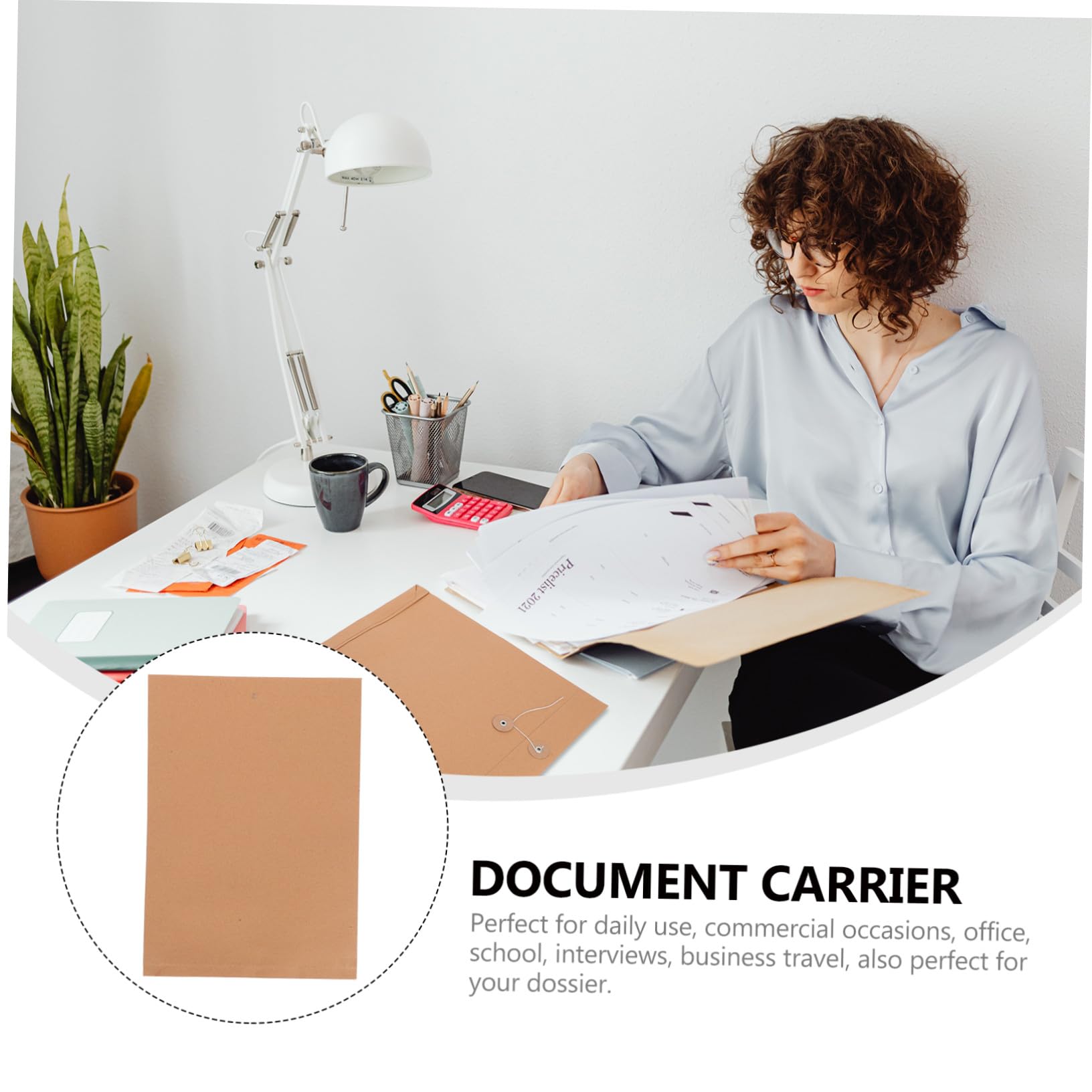 iplusmile 25piezas Cartera de Papel Kraft Organizador de Documentos Carta Carpeta de Archivos para Papelería de Oficina Bolsa para Documentos sobre Portafolios de Papel Kraft Unidades