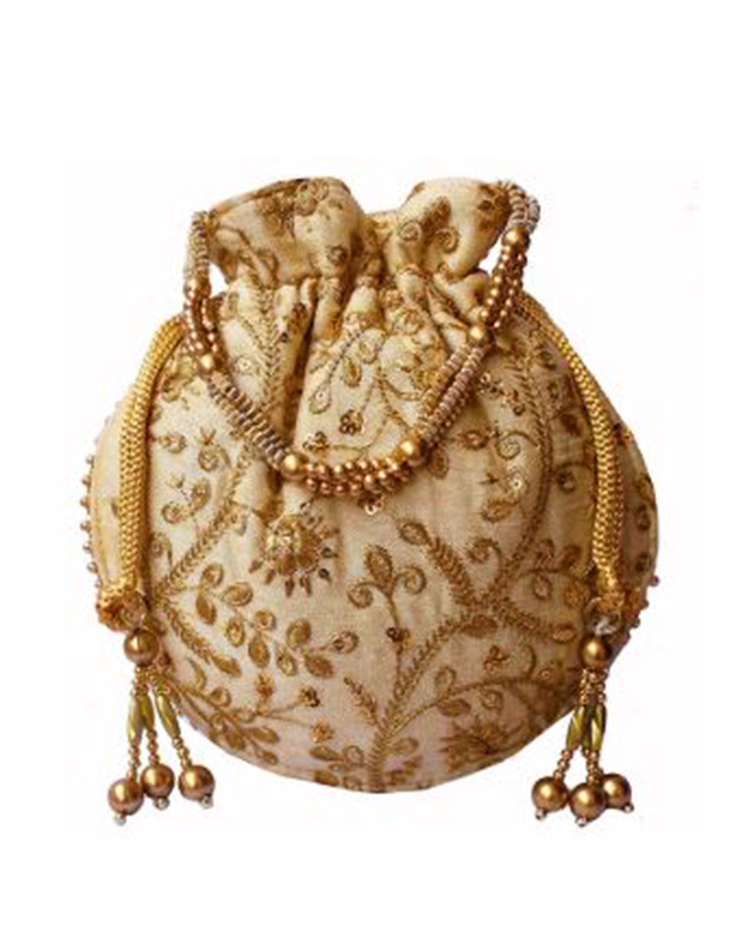 Multi Colred Floral Embroidered Silk Potli Bag Ethnic Clutch Batwa Bag With Metal Beadwork And Pearl Drawstings Clutch Hand Bag Purse For Women And Girls-image-12