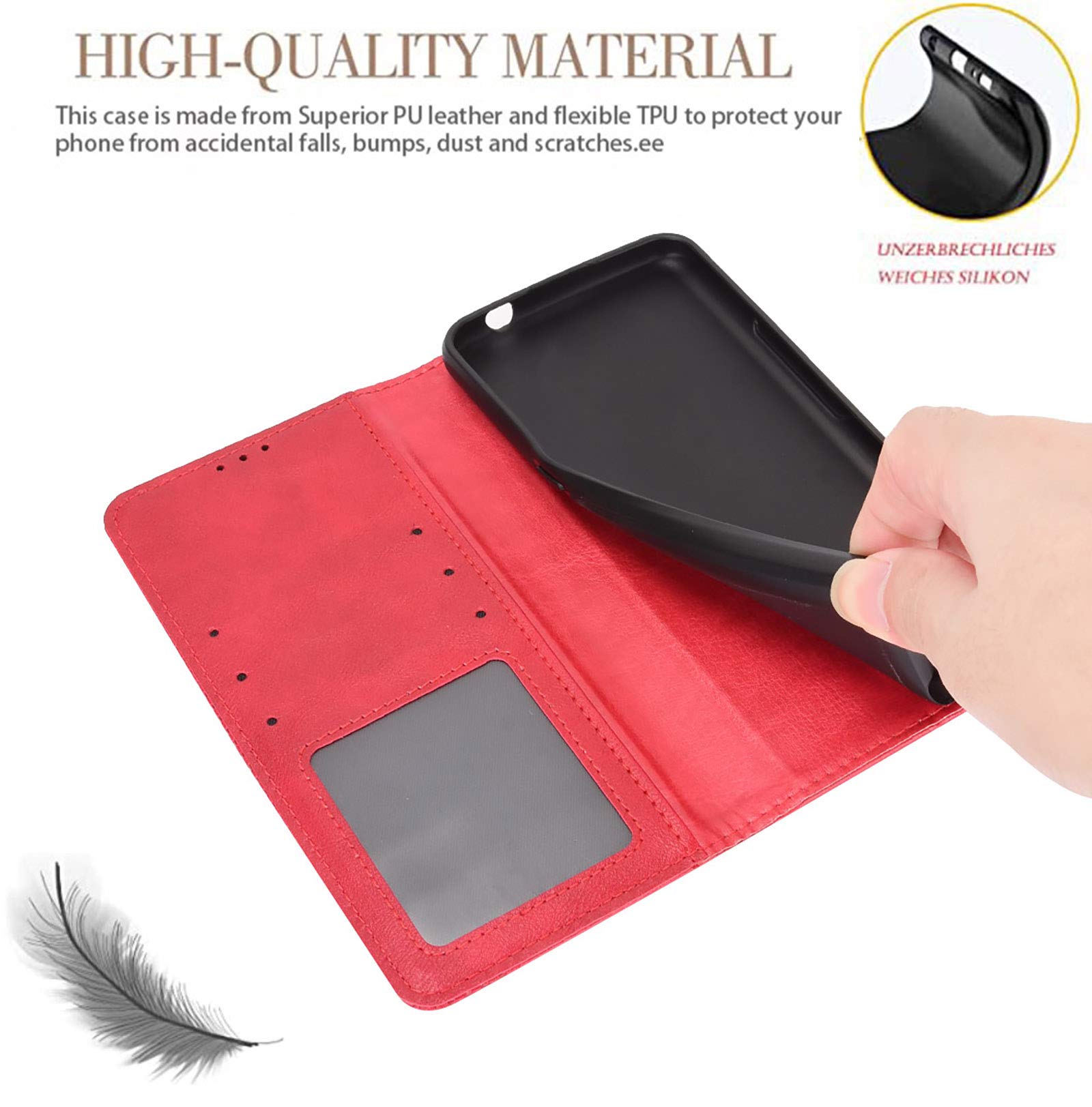 Generico Custodia Compatibile con TCL 20R 5G (TCL 20 R 5G) T767H / 20 AX 5G / TCL Bremen 5G COVER STAND flip LIBRO gel PORTAFOGLIO magnetica protezione eco pelle porta carte
