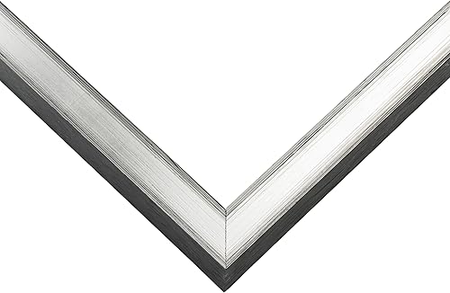 Miniatura 3 de Marco de 21 x 21 pulgadas de madera maciza color plata cepillada, ancho de moldeo de 0.75 pulgadas, profundidad de Rabbet de 0.75 pulgadas, caja de