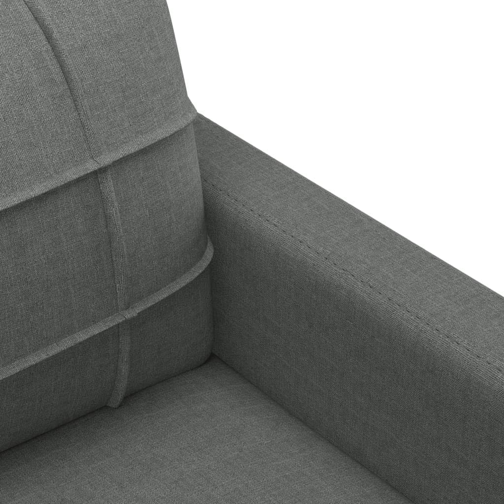 Juego de 4 muebles de salón con sillón de 2 plazas y 3 plazas y taburete, 198 x 77 x 80 cm, color gris oscuro, tejido resistente, diseño moderno para salón, balcón y dormitorio juvenil