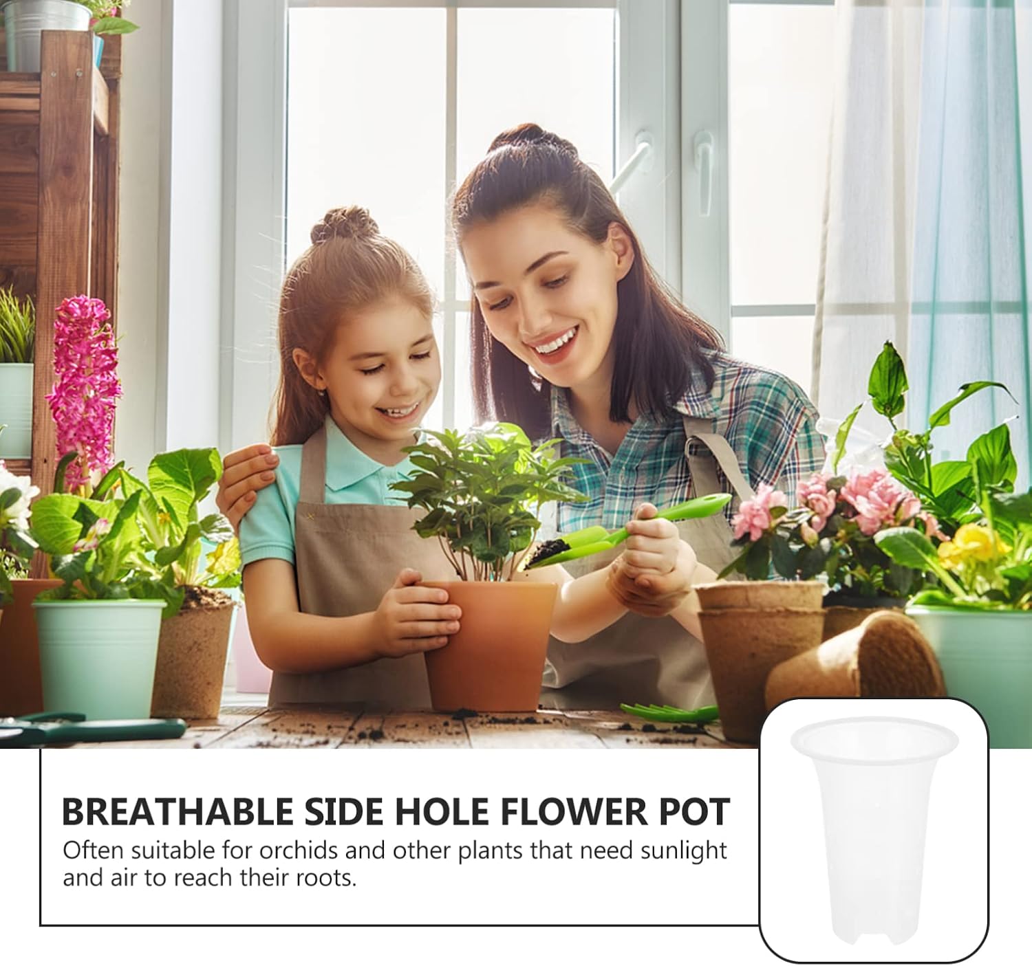 DOITOOL Clear Orchid Pots 5pcs Clear Plastic Orchid Pots Flower Pot Planter with Holes Breathable Tall Plant Pots for Indoor Outdoor Flower Plants Plants Succulents 6inch Plastic Planter