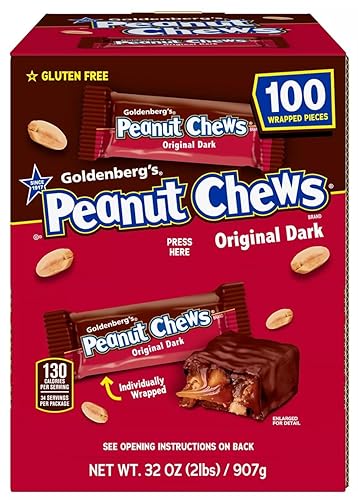Goldenberg's Peanut Chews - Alimentador de gravedad original de chocolate negro (100 ct.) - 2 libras. disponible en Yaxa Mexico