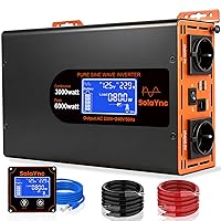 SolaYnc Inverter 3000W/6000W 12V 220/230V Onda Sinusoidale Pura,2 EU Presa,Porta Type